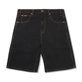 Baggy Denim Shorts, Washed Black  